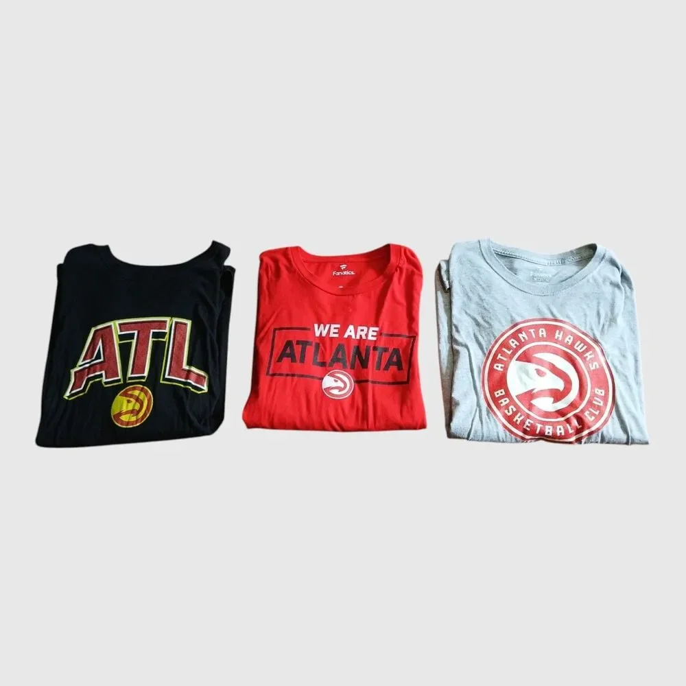 Atlanta Hawks Lot of 3 Short Sleeve Graphic Tees Fanatics Size 4XL